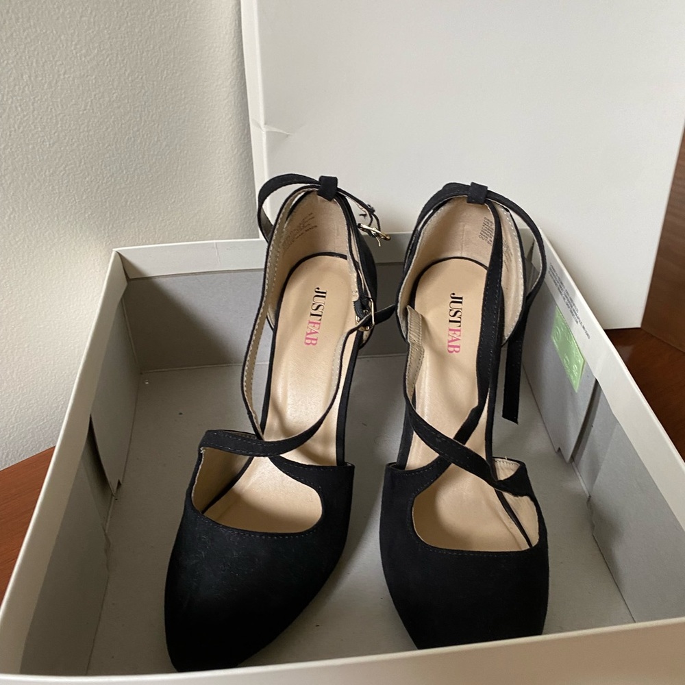 Super cute black strap heels